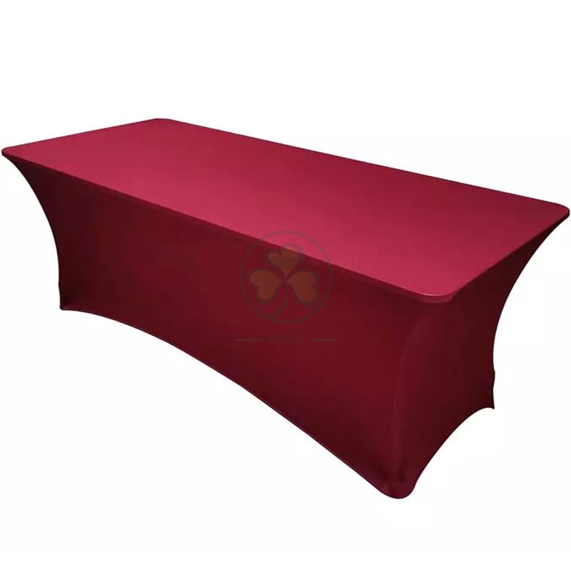 Direct Factory Price 5ft 6ft 8ft Rectangular Stretch Spandex Table Covers for Weddings and Events SL-F2001RSTC