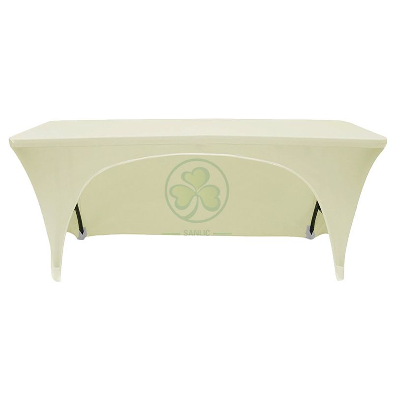 Popular High Quality 6FT Rectangular Open-Back Stretch Spandex Table Cover SL-F2002OBST