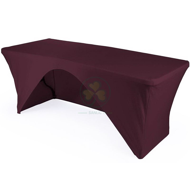 Popular High Quality 6FT Rectangular Open-Back Stretch Spandex Table Cover SL-F2002OBST