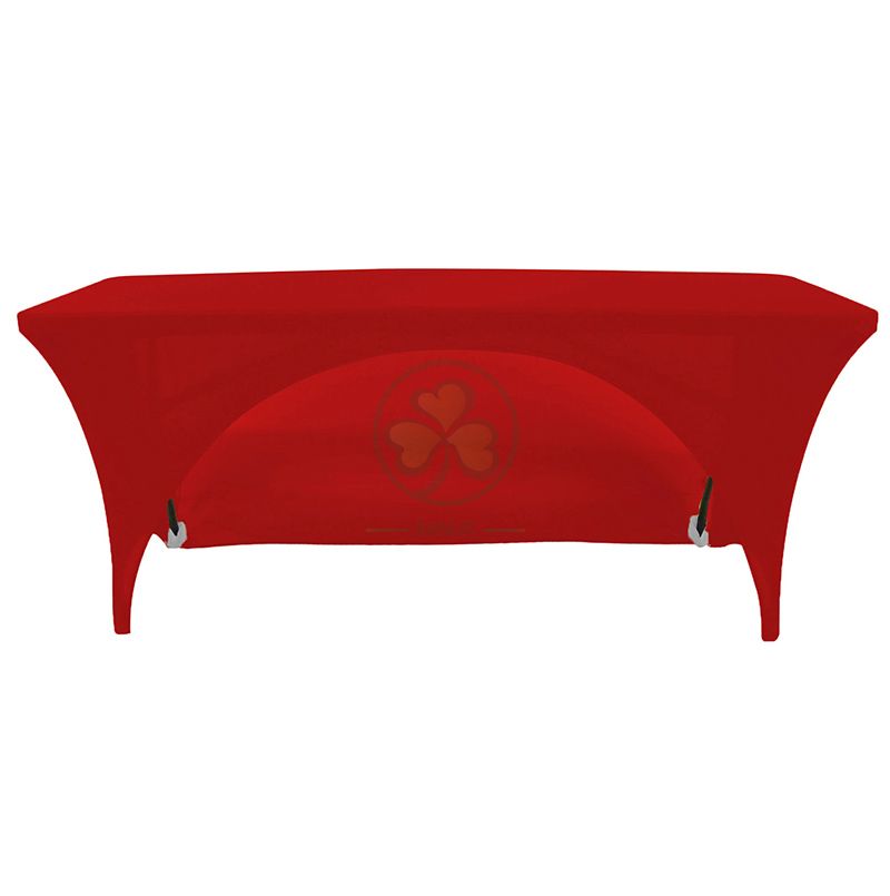 Popular High Quality 6FT Rectangular Open-Back Stretch Spandex Table Cover SL-F2002OBST