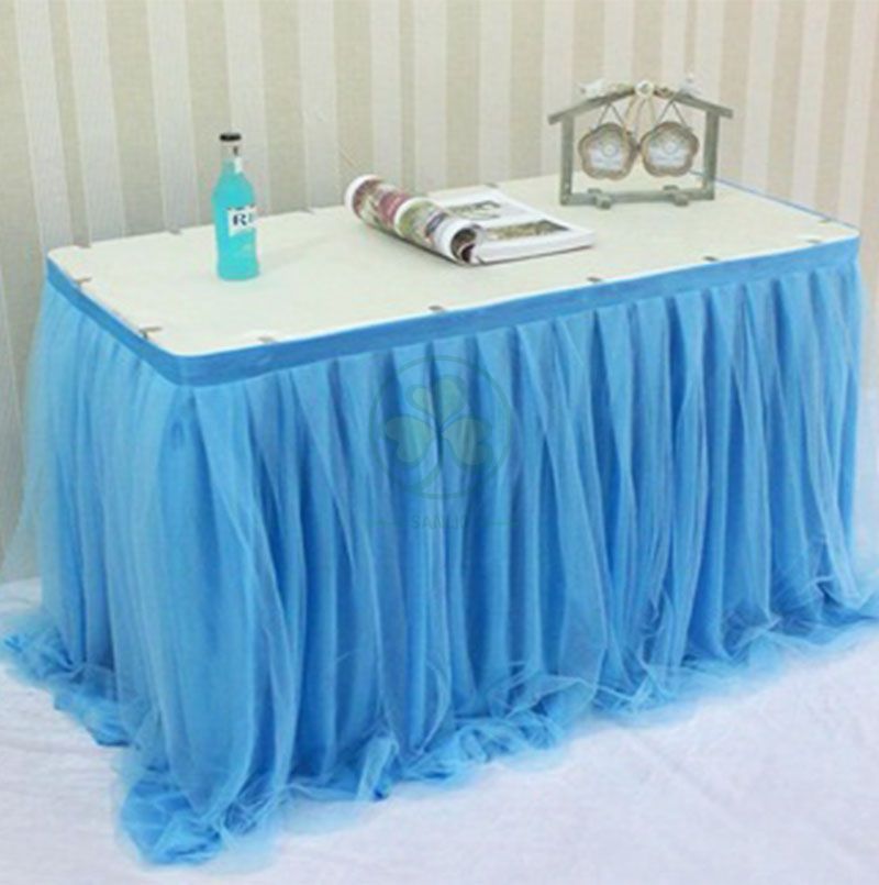 Tulle Table Skirt for Rectangle or Round Tables for Wedding Baby Shower Birthday Party SL-F2014TTSR