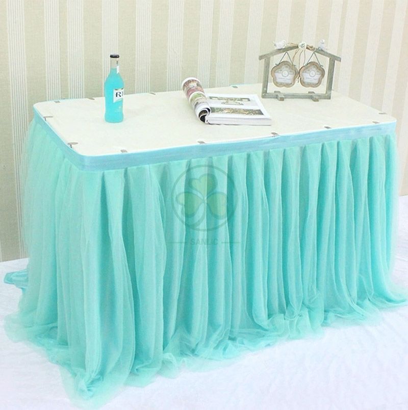 Tulle Table Skirt for Rectangle or Round Tables for Wedding Baby Shower Birthday Party SL-F2014TTSR