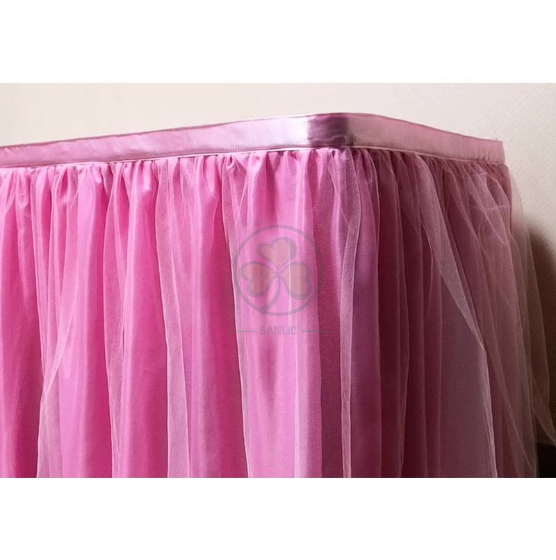 Tulle Table Skirt for Rectangle or Round Tables for Wedding Baby Shower Birthday Party SL-F2014TTSR