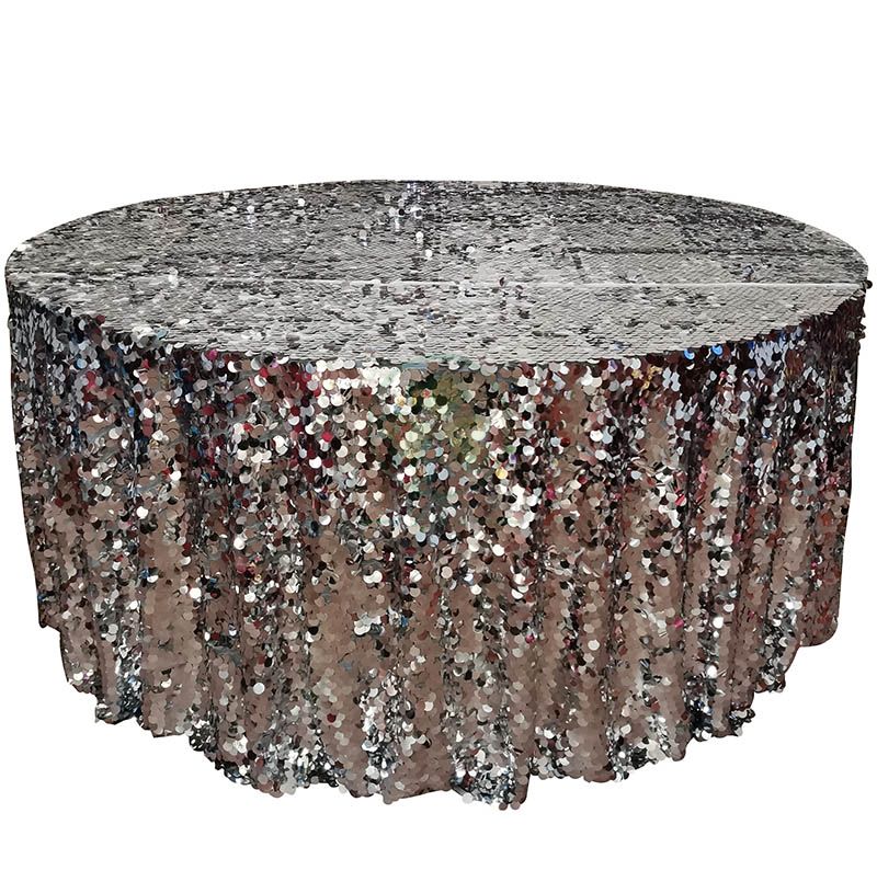 Factory Wholesale Big Payette Burgundy Sequin Round Tablecloth Premium  SL-F2016PSTC