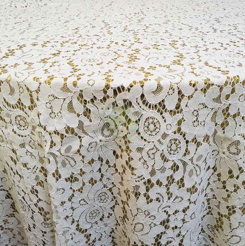 Luxury Fancy Banquet Lace Embroidery Fabric Table Cloth  SL-F2025LFTC