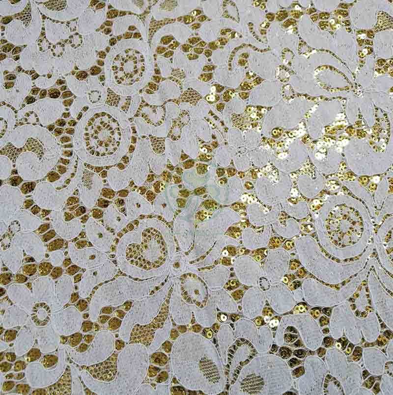 Luxury Fancy Banquet Lace Embroidery Fabric Table Cloth  SL-F2025LFTC