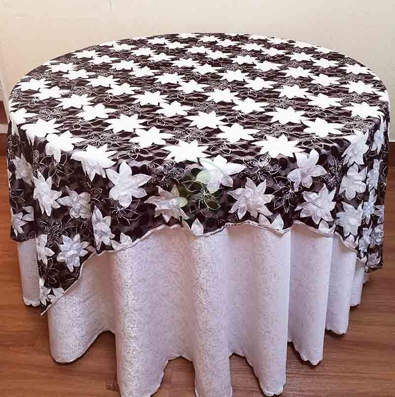 High Quanlity Fancy Table Cover with Embroidered Flowers SL-2030FTCF