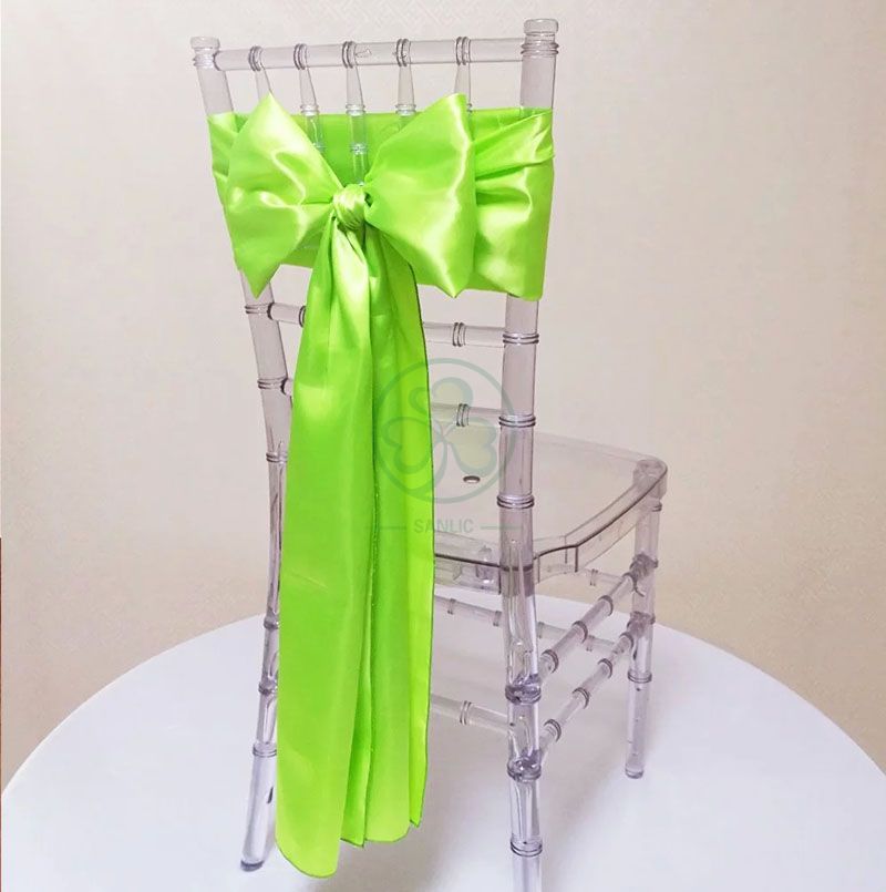 Wholesale Cheap Satin Chair Decoration Wedding Satin Chair Sashes Bow Sash SL-F2039SWCS