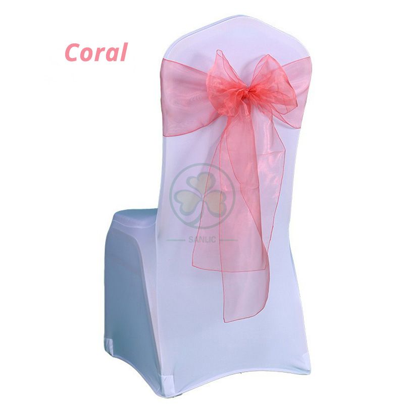 Romantic Fushcia Wedding Organza Chair Sashes SL-F2042WOCS