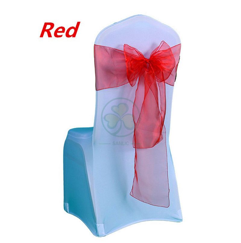 Direct Factory Red Organza Chair Sashes for Wedding Banquet Chairs SL-F2043ROCS