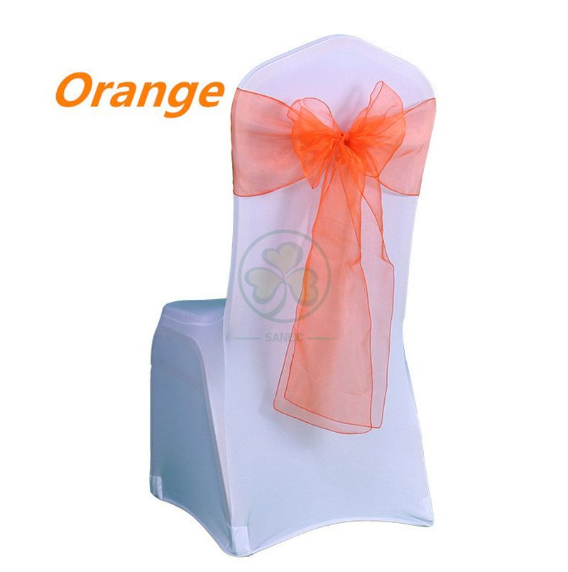 Factory Cheap White Organza Chair Sashes for Event Chair Decoration SL-F2044WOCS