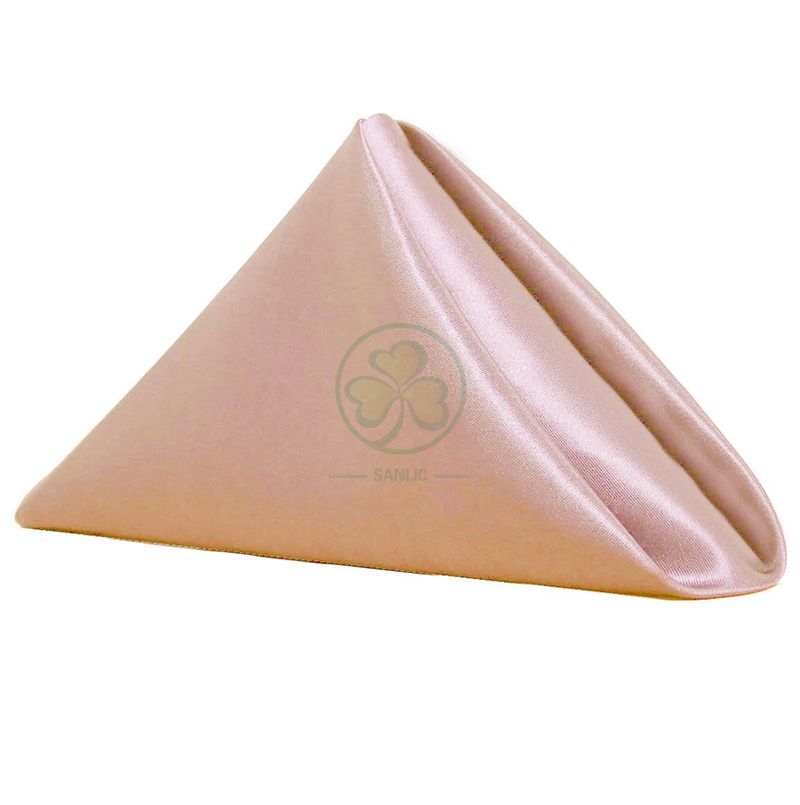 Soft Comfortable Blush Dinner Events Table Coth Napkin Satin Fabric Napkins for Sale SL-F2049SSTN