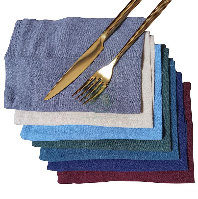 High Quality Linen Dinner Napkins Rustic Soft and Durable Cloth Washable and Reusable  SL-F2056QCCN