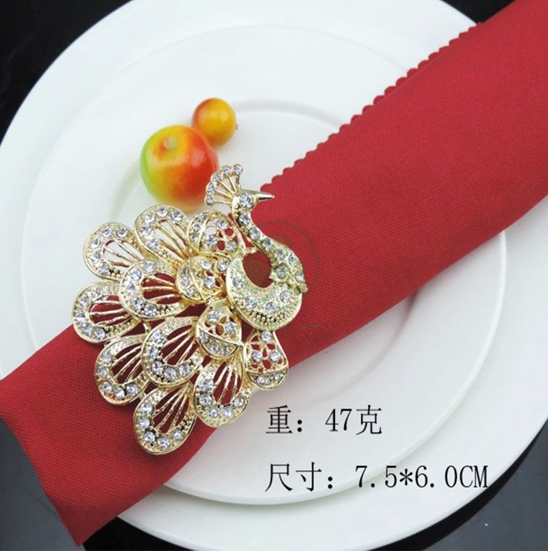 Hot Sale Exquisite Napkins Rings Set Rhinestone Thanksgiving Napkin Rings for Wedding Banquet Christmas Dinner Decor Favor SL-M2061ERNR