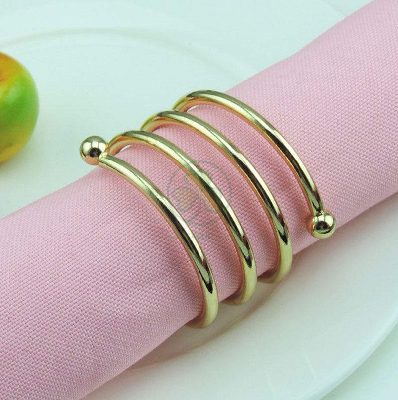 Factory Price Gold Napkin Rings Round Napkin Holders Buckles for Thanksgiving Decorations Holiday Wedding Banquet  SL-M2063GRNB