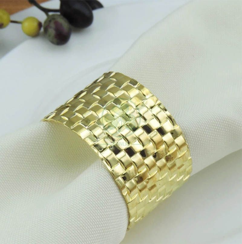 Factory Price Gold Napkin Rings Round Napkin Holders Buckles for Thanksgiving Decorations Holiday Wedding Banquet  SL-M2063GRNB