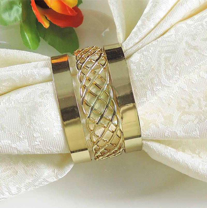 Factory Price Gold Napkin Rings Round Napkin Holders Buckles for Thanksgiving Decorations Holiday Wedding Banquet  SL-M2063GRNB