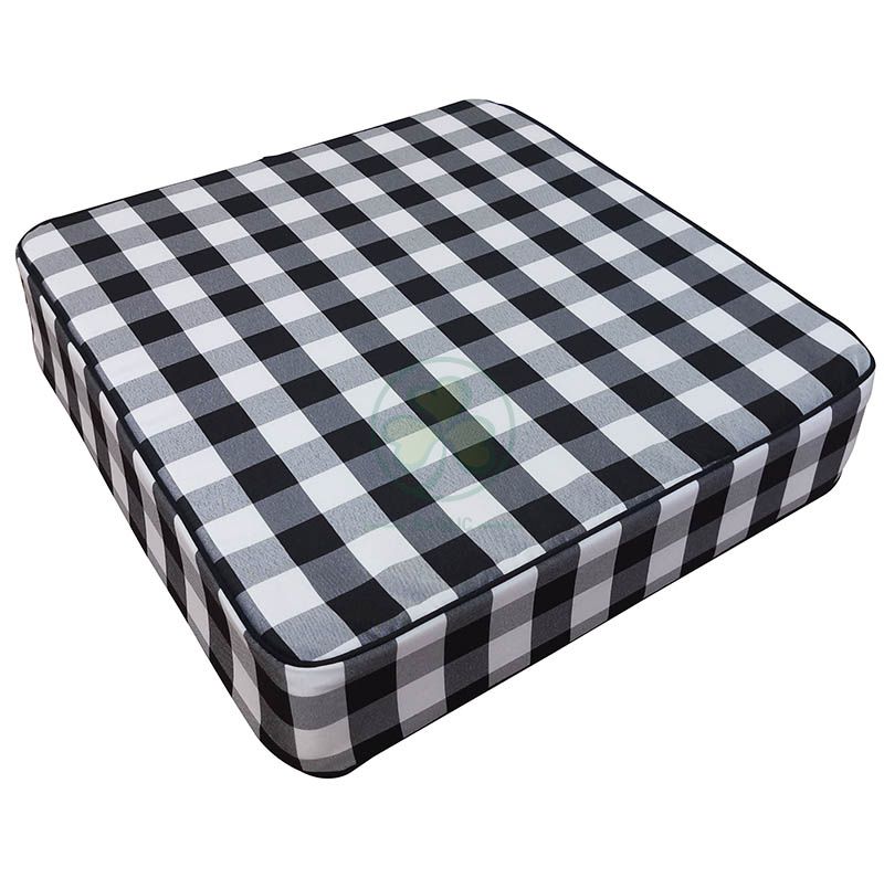 Direct Factory Buffalo Plaid White and Black Outdoor Chair Cushions Patio Furniture Cushions SL-F2067BPPC