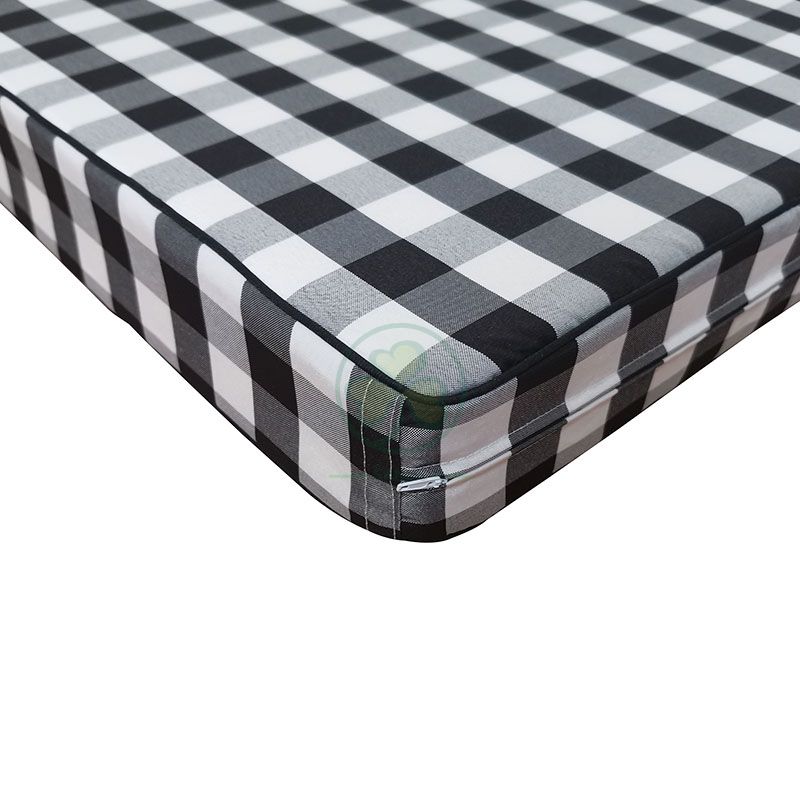 Direct Factory Buffalo Plaid White and Black Outdoor Chair Cushions Patio Furniture Cushions SL-F2067BPPC