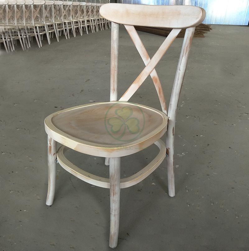 Custom Limewash Tuscan Cross Back Dining Chairs for Outdoor or Indoor Events SL-W1836WLTC