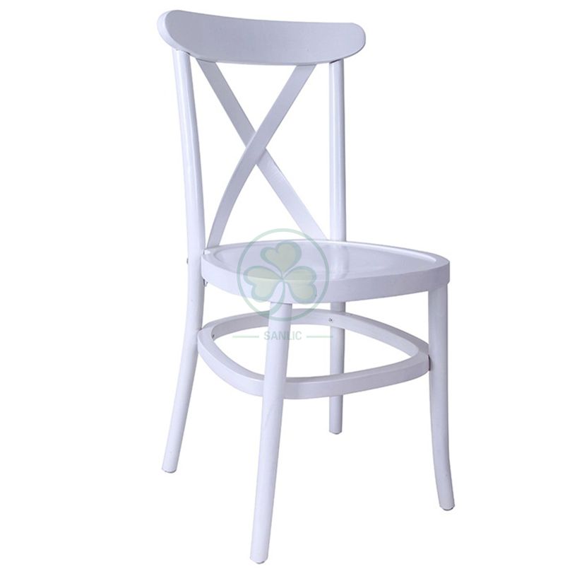 White Wooden Tuscan Cross Back Chair SL-W1841WTCB