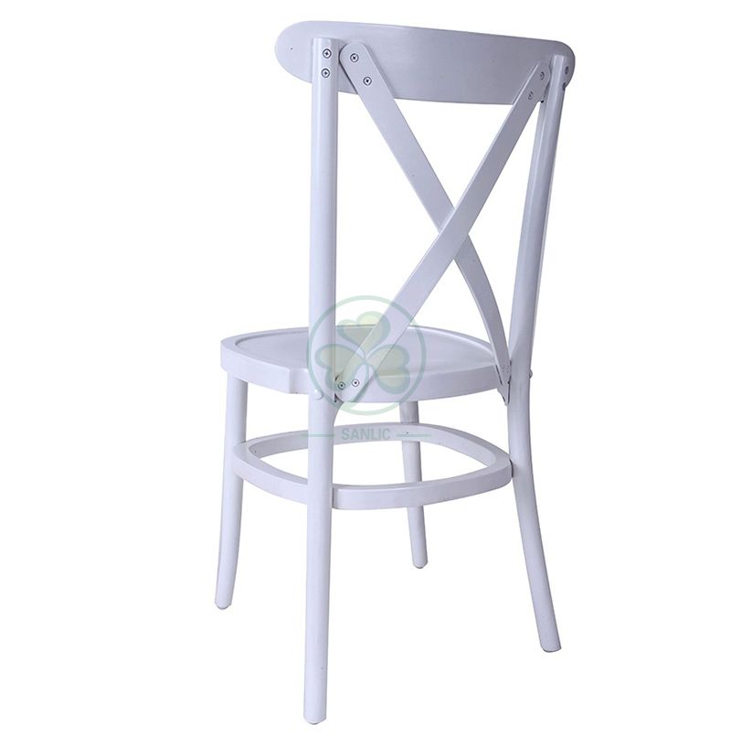 White Wooden Tuscan Cross Back Chair SL-W1841WTCB