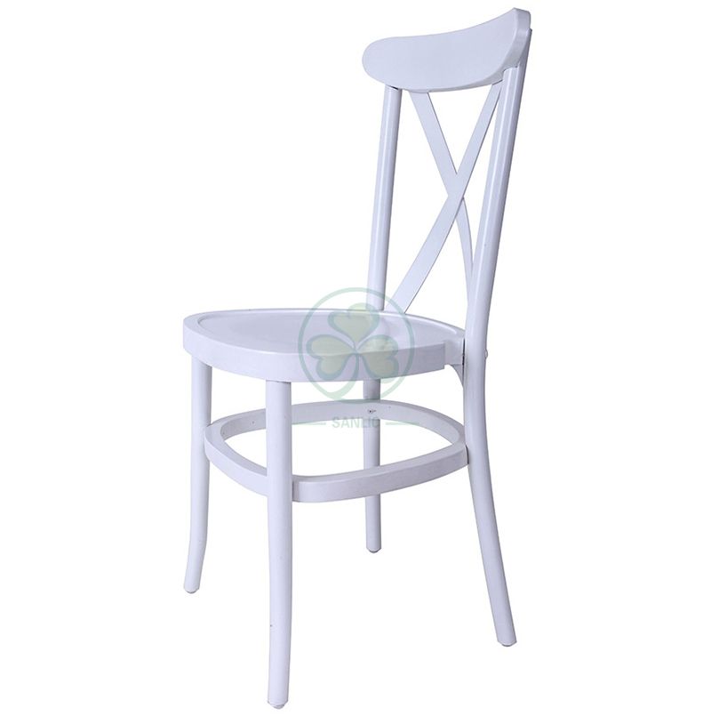 White Wooden Tuscan Cross Back Chair SL-W1841WTCB