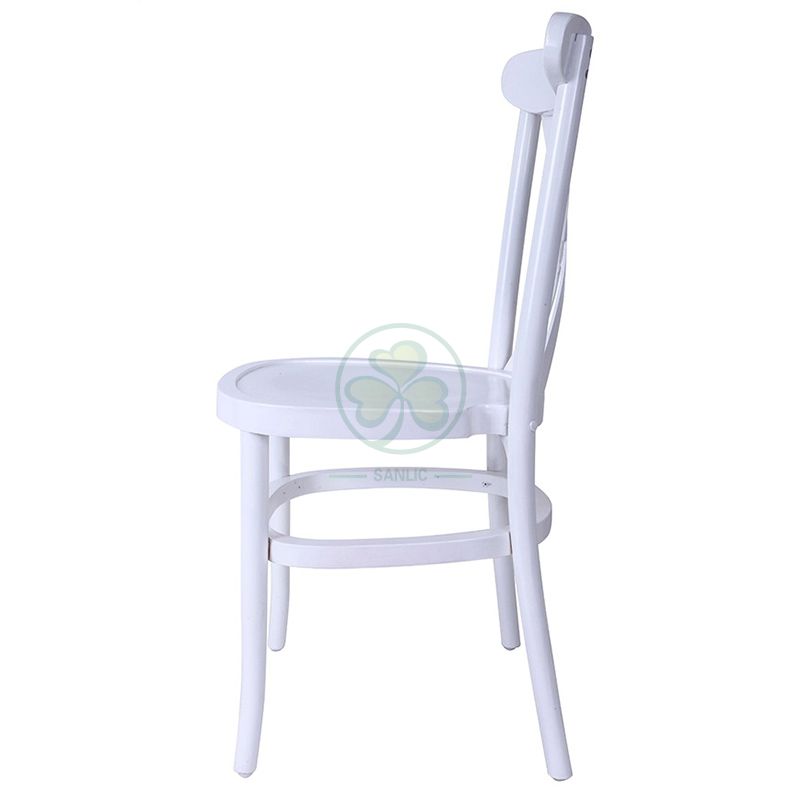 White Wooden Tuscan Cross Back Chair SL-W1841WTCB