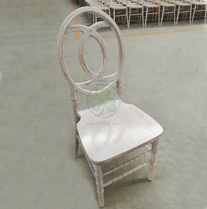 Best Popular Limewash Wooden Phoenix Chair with Chanel CC Back for Outdoor and Indoor Banqets Weddings and Events SL-W1849LWPC