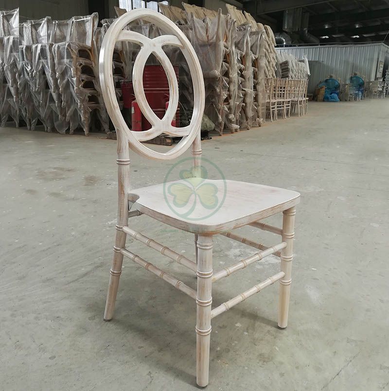 Best Popular Limewash Wooden Phoenix Chair with Chanel CC Back for Outdoor and Indoor Banqets Weddings and Events SL-W1849LWPC