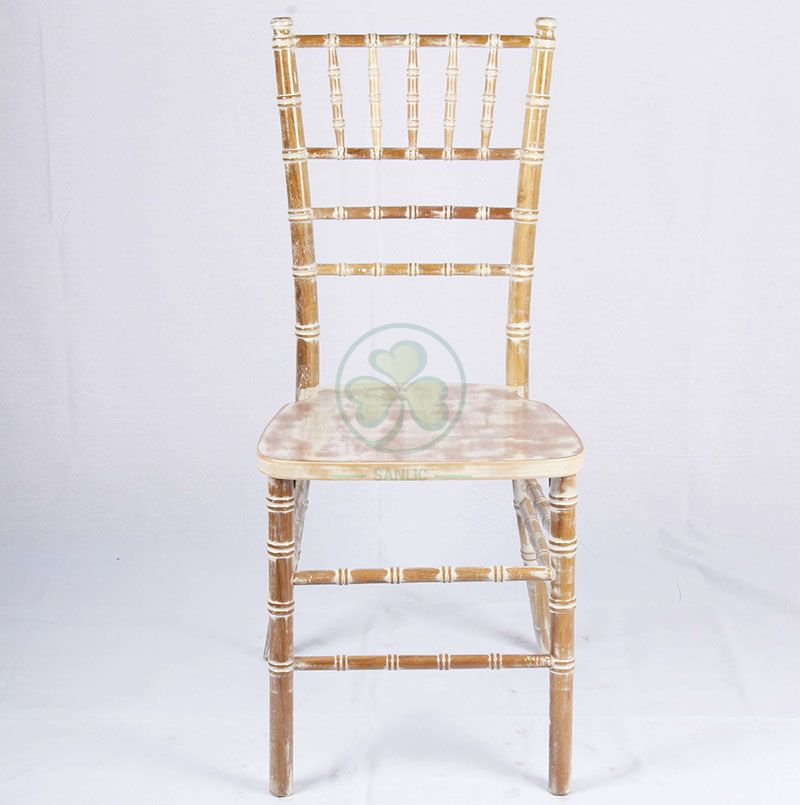 Bespoke High Quality Limewash Wooden Chiavari Chair for Event and Wedding Planner US Style SL-W1859BWCC