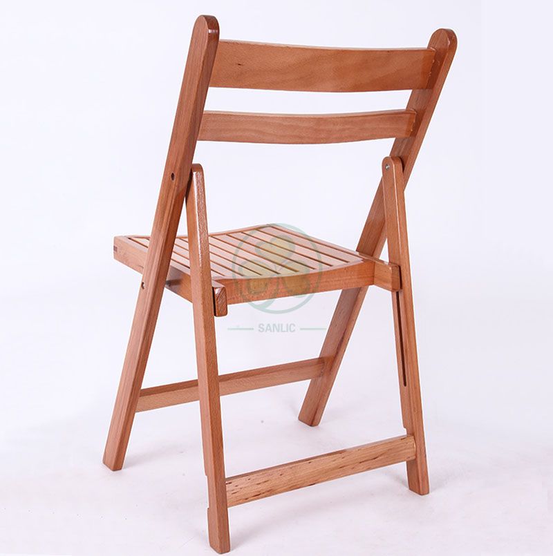 Popular Natural Wooden Slatted Folding Chair for Indoor or Outdoor Banquets Reunions or Parties SL-W1871WSFC