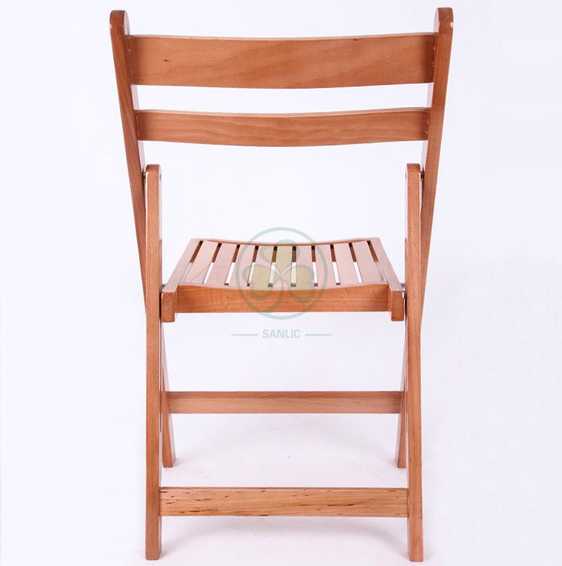 Popular Natural Wooden Slatted Folding Chair for Indoor or Outdoor Banquets Reunions or Parties SL-W1871WSFC