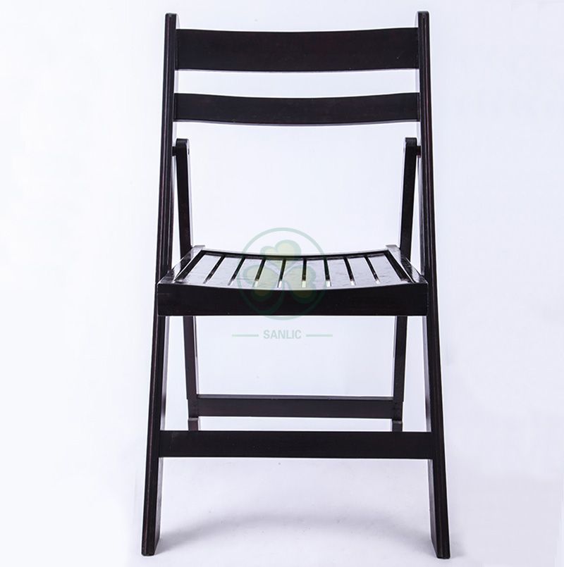 Factory Price Black Wooden Slatted Folding Chair for Hotels Resturants Banquets and Other Occasions SL-W1872BWSC