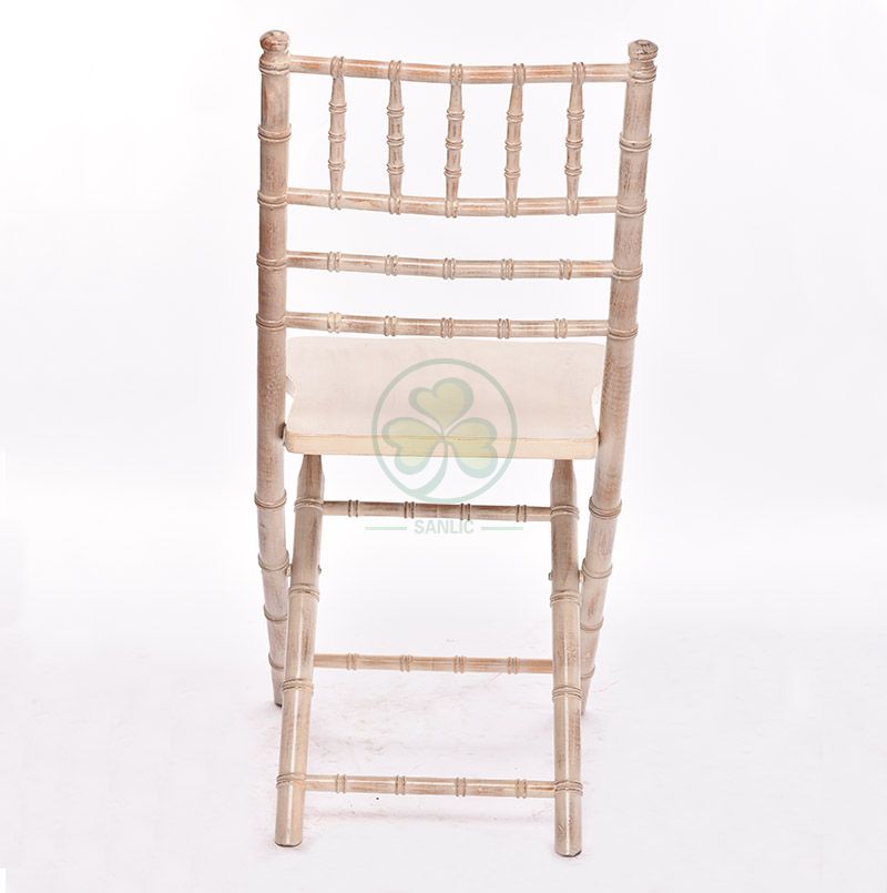 Limewash Wooden Foldable Chiavari Chair for Beach Celebrations or Weddings SL-W1875WFCC