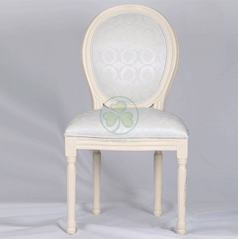 Customized French Style Wooden Louis Dining Chair with Jacquard Fabric Seat and Back for Hotels Resturants or Various Events SL-W1900WLDJ