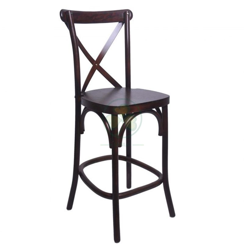 Stackable Wooden Cross Back Counter Stools for Outdoor Parties and Events SL-W1915SWCCS