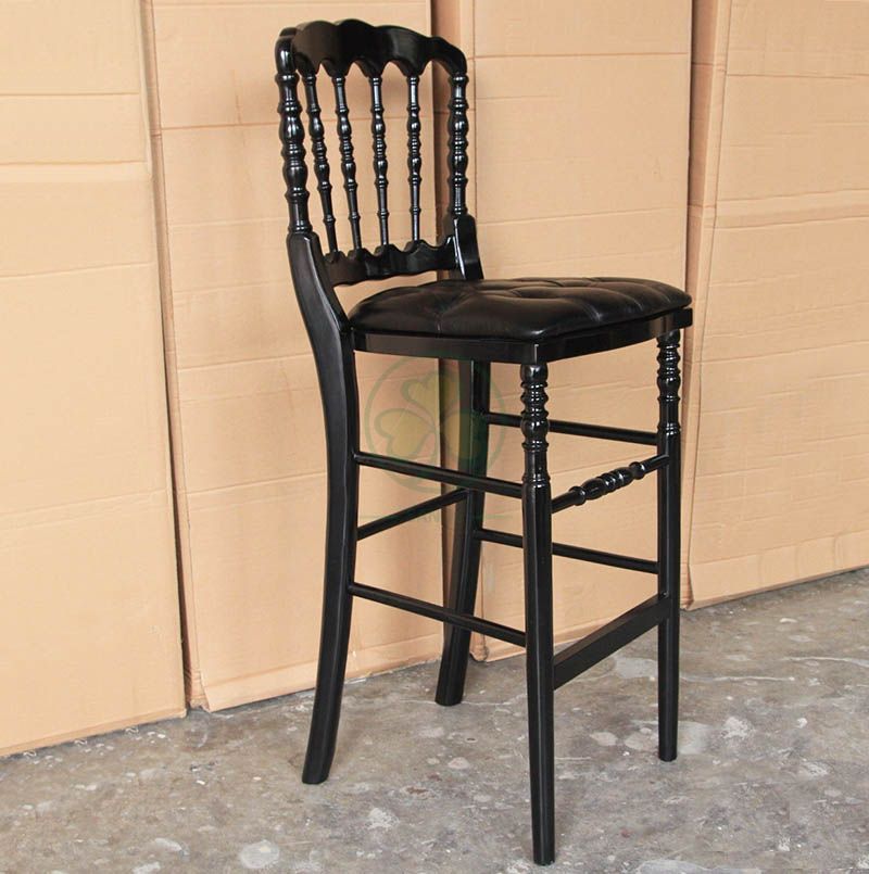 Black Deluxe Wooden Napoleon Counter Height Stools SL-W1918WNCS