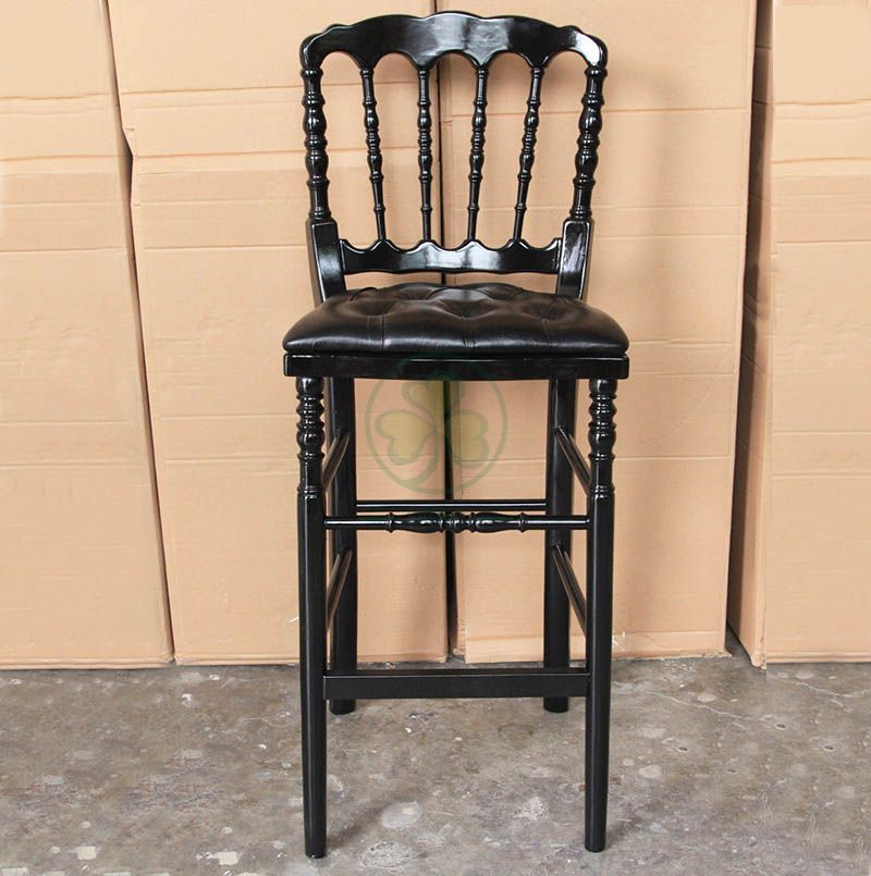 Black Deluxe Wooden Napoleon Counter Height Stools SL-W1918WNCS