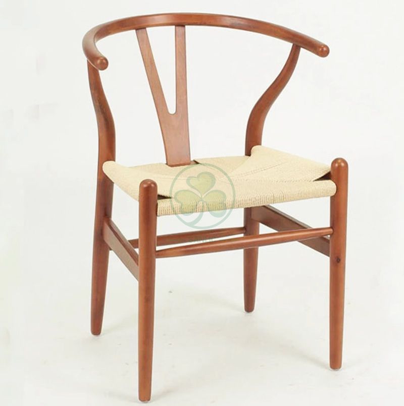 Factory Wholesale Wood Y Dining Chair with Kraft Twine Seat SL-W1937WYDC