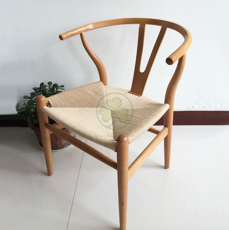 Factory Wholesale Wood Y Dining Chair with Kraft Twine Seat SL-W1937WYDC