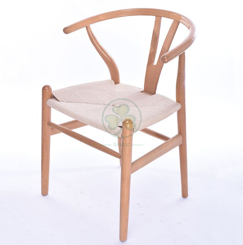 Factory Wholesale Wood Y Dining Chair with Kraft Twine Seat SL-W1937WYDC