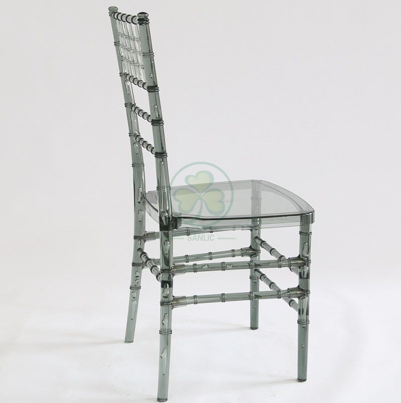 Factory Price Transparent Smoky Gray Resin Chiavari Chair for Various Social Events SL-R1966SRCC