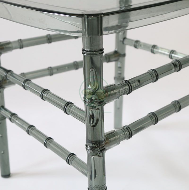 Factory Price Transparent Smoky Gray Resin Chiavari Chair for Various Social Events SL-R1966SRCC