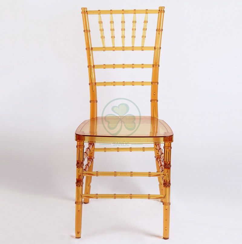 Wholesale Transparent Amber Resin Tiffany Chair for Weddings and Catering Services SL-R1967ARTC