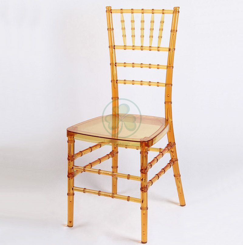 Wholesale Transparent Amber Resin Tiffany Chair for Weddings and Catering Services SL-R1967ARTC