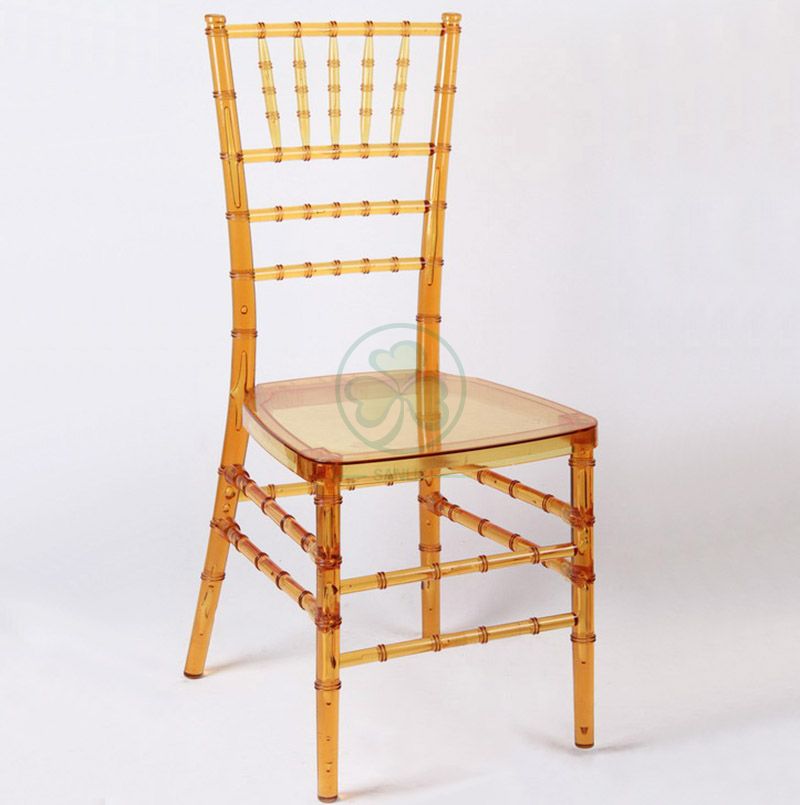 Wholesale Transparent Amber Resin Tiffany Chair for Weddings and Catering Services SL-R1967ARTC