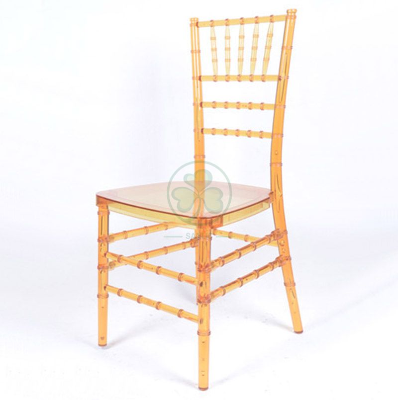 Wholesale Transparent Amber Resin Tiffany Chair for Weddings and Catering Services SL-R1967ARTC