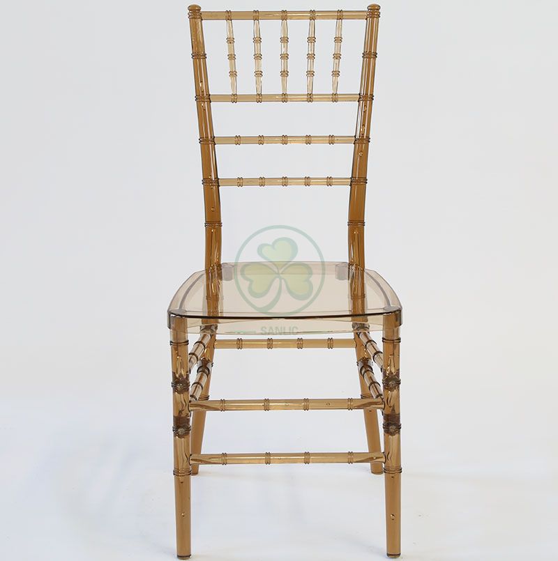 Elegant Transparent Tawny Plastic Chiavari Chair for Different Events Occasions SL-R1968TPCC