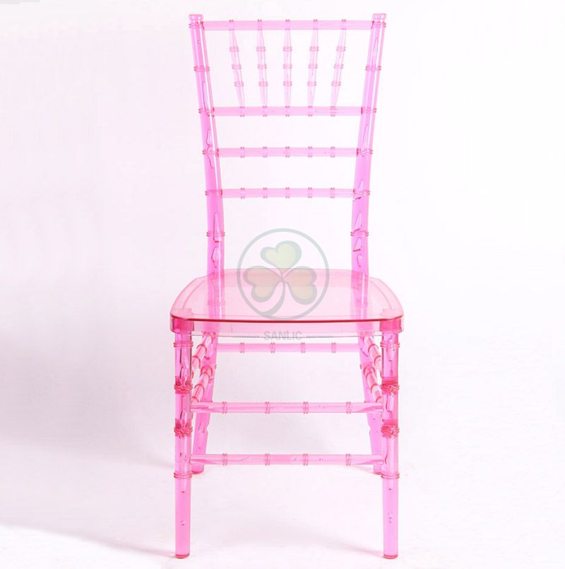 Cheap Prices Stackable Crystal Pink Resin Tiffany Chair for Various Celebrations  SL-R1969CPRT